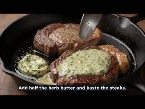 Pan-Seared Ribeye with Garlic Herb Butter recipe video thumbnail