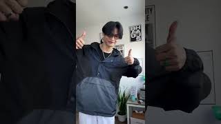 This is how he style Romantic Crown Parachute Jacket