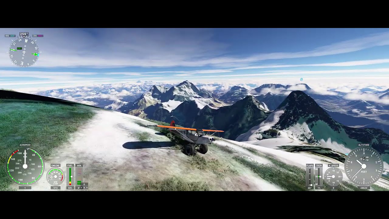 PA-18 Super-Cub landing on Mount Everest - MSFS2020