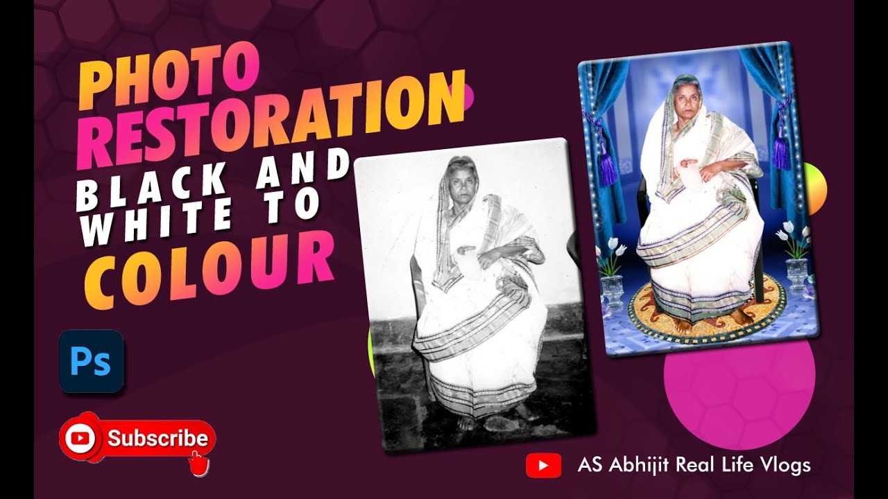 Damage photo repair in photoshop and color tutorial | old photo healing brush clone stamp|