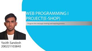 Web Project Task  48 | 1st Year | Semester 01 | Java Institute | Yasith Sandesh
