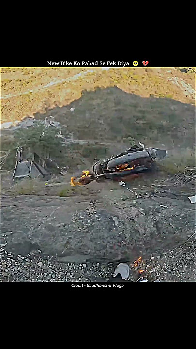 I threw my bike from the mountain 🥺💔#motovlog #viral #ytshorts #emotional #crash #bike #reels #vlog