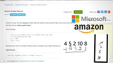 9.1 NEAREST SMALLER ELEMENT (Stacks and Queues)-Interviewbit #stack#programming#queue