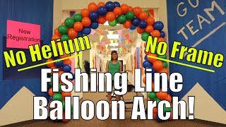 How to Make a Balloon Arch WITHOUT Helium or Frame - Fishing Line