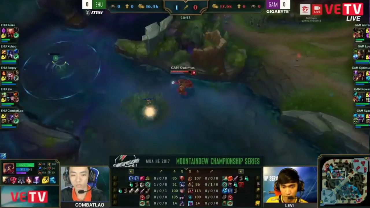 [20 07 2017] GAM vs EHU [Ván 1] [MDCS Hè 2017] - [eHub United vs GIGABYTE Marines] [Ván 1]