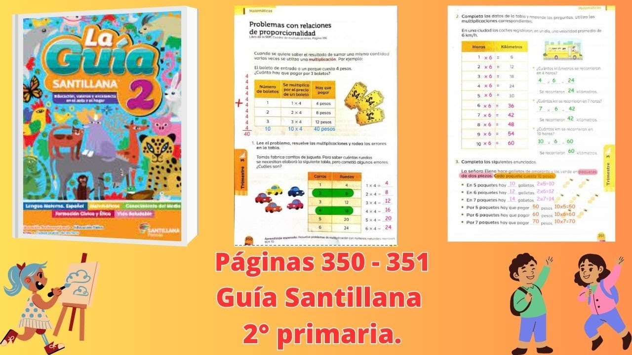 Guía Santillan segundo grado matemáticas páginas 350 - 351 - YouTube