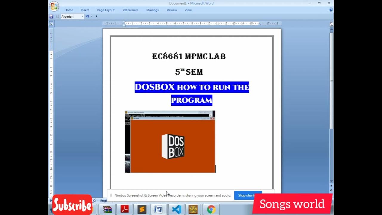 How to install and use dosbox to run dos programs tamil mpmc lab