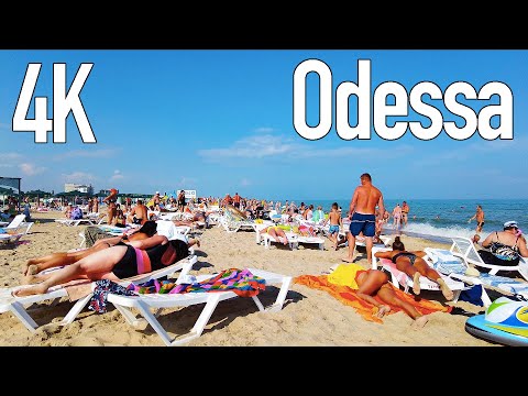 4K BEACH WALK in Odessa, Ukraine / July 2021