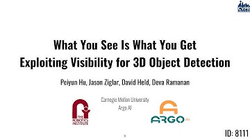 What You See is What You Get: Exploiting Visibility for 3D Object Detection - CVPR
