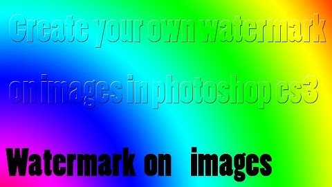 How to add watermark on images by photoshop cs3 | Anirudh rao