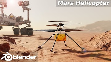 Blender Eevee Animation " Mars Helicopter " - Ingenuity Flying