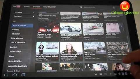 Celluloco.com Presents: Motorola Xoom YouTube User Interface - 720p HD