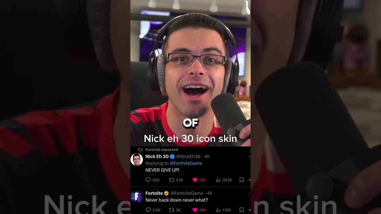 Nick eh 30 announcing his fortnite icon skin #fortnite #nickeh30