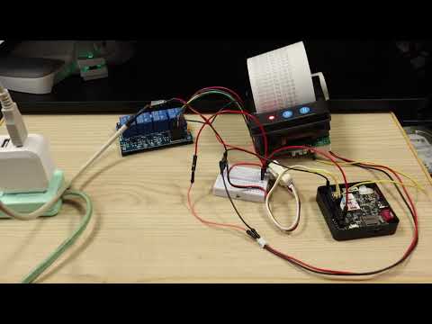 M5Stack サーマルプリンター と 拡張I/Oに繋いだArduino用リレー を ダイソーの300円USB ACアダプター で 動作させた。