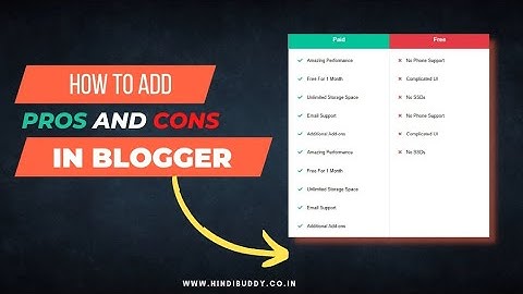 How to Create Pros and Cons Table in Blogger Post or Page | Responsive Pros and Cons Table For Blog