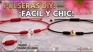 ✨ ¡Hazlas en MINUTOS! 🌹 Mira qué HERMOSAS Pulseras con Nudo Franciscano 💎🧵