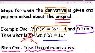 Initial Value Problem: Going From f' to f (Ex #1)