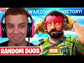 WARZONE RANDOM DUOS but I pretend to be a NOOB! 😂 (Funny Moments)