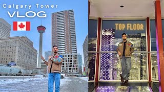 Travelling Calgary Tower 🇨🇦 | Canada's Popular Tourist Attraction | Punjabi Vlog
