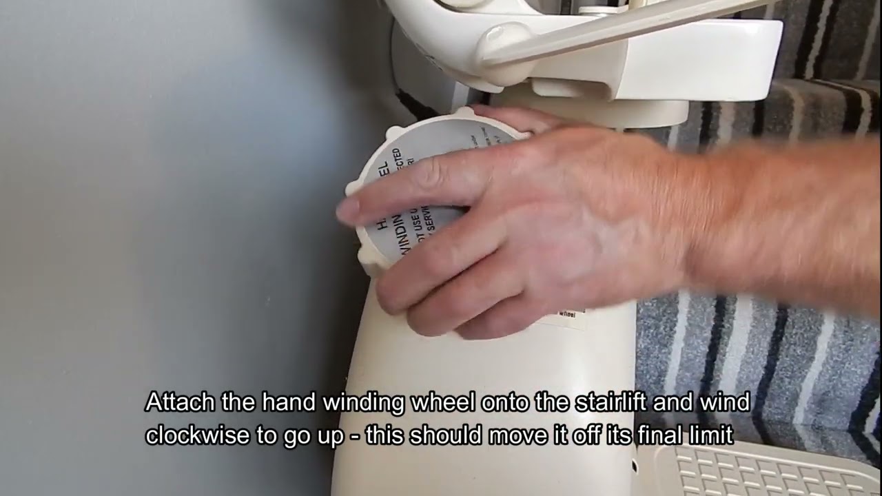 Stairlift Hand Winding Handle | How Do They Work? | Shows how to fix error code F6 | Brooks / Acorn