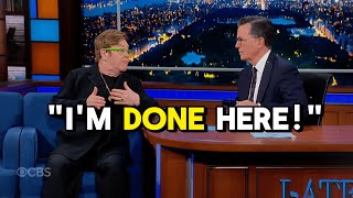Elton John STORMS off Stephen Colbert's Show After Heated Clash.