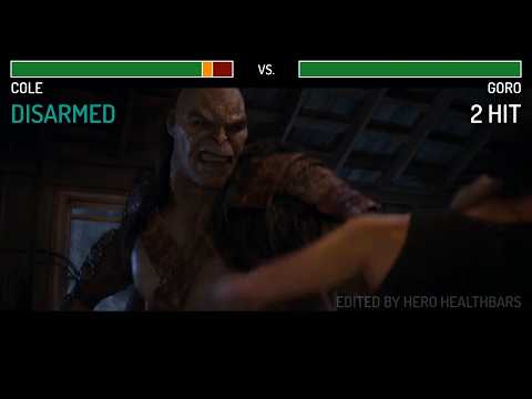 Cole vs. Goro fight WITH HEALTHBARS | HD | Mortal Kombat