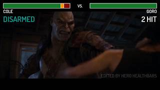 Cole vs. Goro fight WITH HEALTHBARS | HD | Mortal Kombat