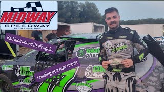 SUPER FAST AT A NEW TRACK. BAD LUCK WINS AGAIN. Midway Speedway! 1k to win SCDRA