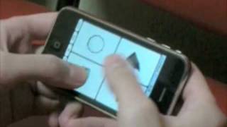 Playing the "Simple Drummer" iPhone app. screenshot 4