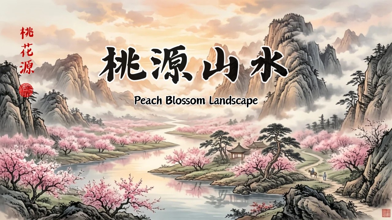 傳統中國風音樂 🌸桃源山水 (Peach Blossom Landscape) | 1 Hour Chinese Zen Music | 舒壓、靜心、品茗必聽 🍂 超好聽的竹笛與古箏演奏