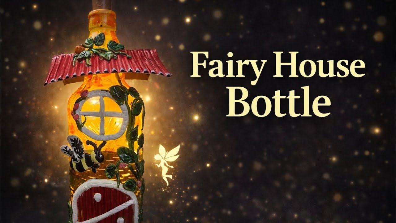 Bottle Art Transformation | Miniature Fairy House from Waste Bottle 🏡✨