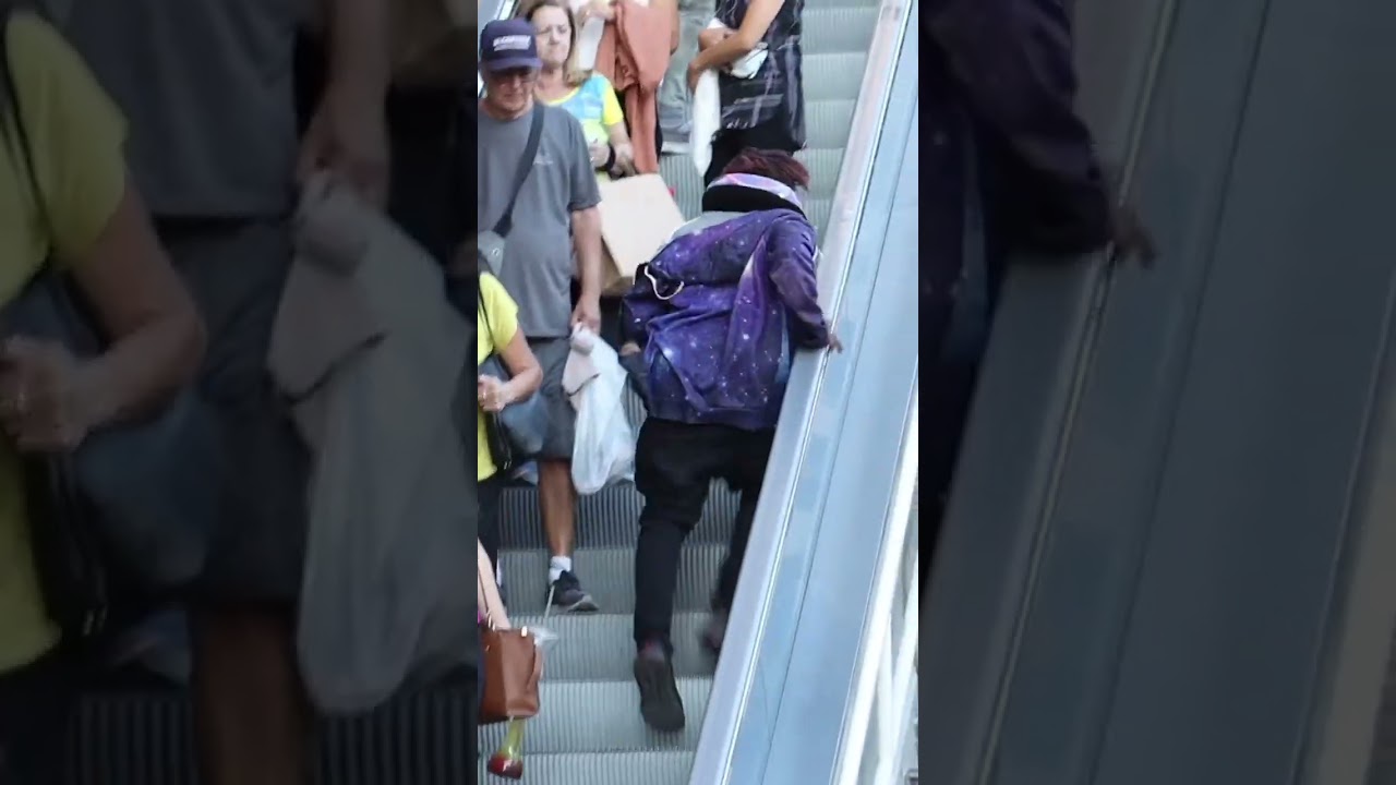 Touching Hands On The Escalator 😅