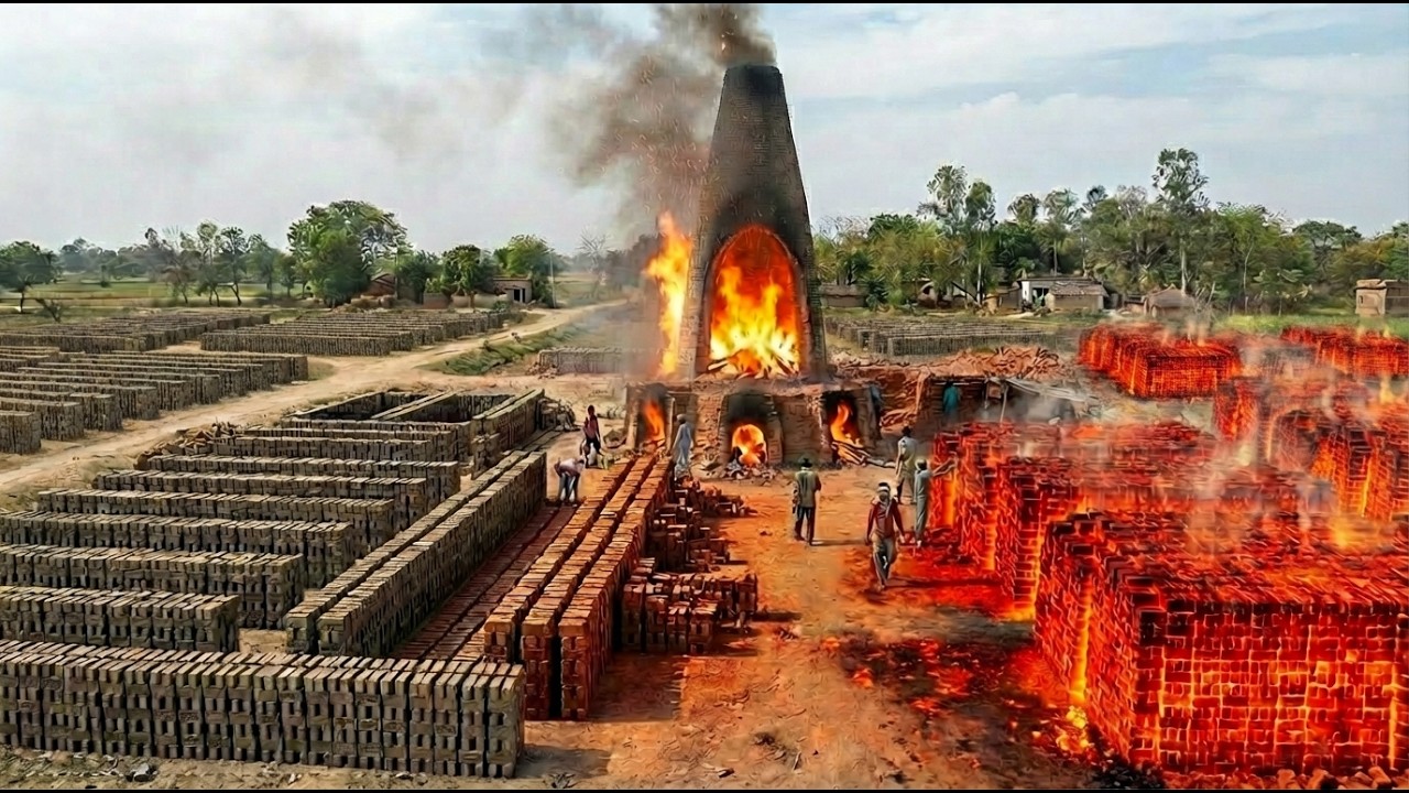Inside Clay Brick Kiln Factory | Bricks Making Process - YouTube