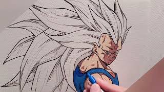 Drawing Vegeta in ssj3 Form - DragonBall Z