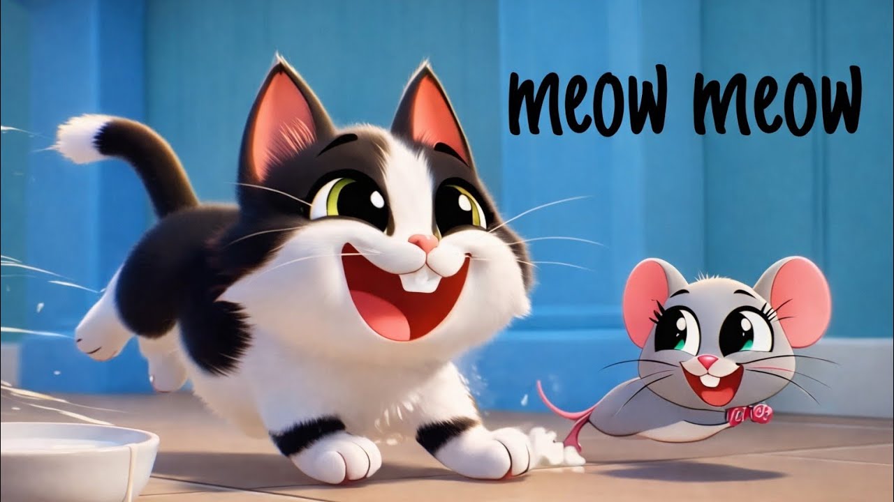 Meow Meow Billi Karti Meow 🐱 | Cute Cat Nursery Rhyme for Kids | बच्चों का मज़ेदार गाना 🎶