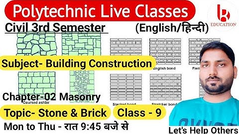 Building Construction | Chapter-2 | Class 9 | Masonry  | Civil 3rd Semester by Brijesh Sir