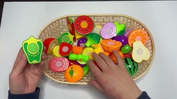 Learn names of Fruits and Vegetables by a simple matching game for kids! Find the matching half!
