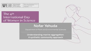 Session 1: Talk 3: Nofar Yehuda - Understanding marine aggregation: A synthetic community approach