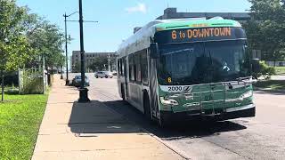 DDOT XD40 NEW FLYER 2019 ON ROUTE 6 GRATIOT ROSA PARKS BUS AT MICHIGAN AND THIRD