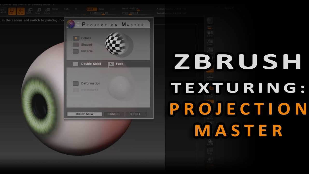 projection master zbrush polypaint
