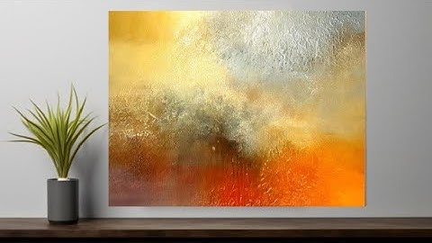 TEXTURED LAYERS: Abstract Acrylic Painting with a Golden Glow | Textured Art on Canvas (532)