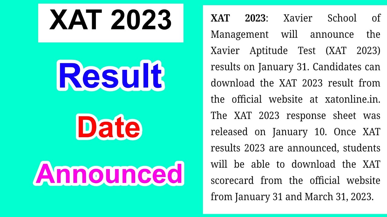 XAT 2023 Result Date Announced | XAT 2023 result date details | MDE ...