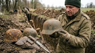EXCAVATION OF A GERMAN BUNKER WITH MANY ARTIFACTS / WWII METAL DETECTING