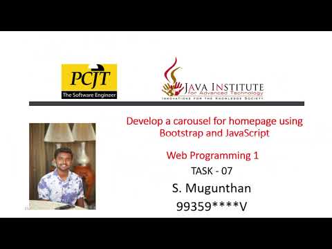 Web Programming/07/Develop a carousel for homepage using Bootstrap and JavaScript