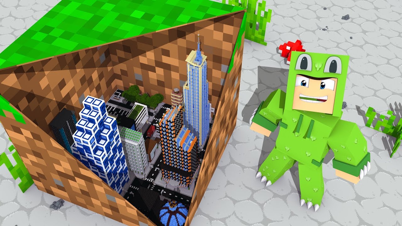 the little club daycare I built an ENTIRE CITY in a GRASS BLOCK!