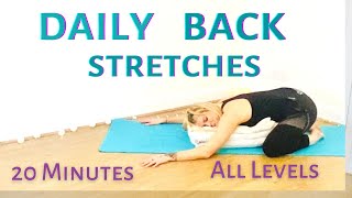 20 Minute Daily Back & neck stretch sequence deep release all levels slow restorative stretch