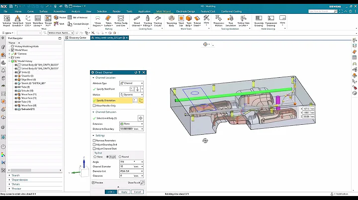 What’s new in NX 2306 NX Mold Wizard: Cooling channel design