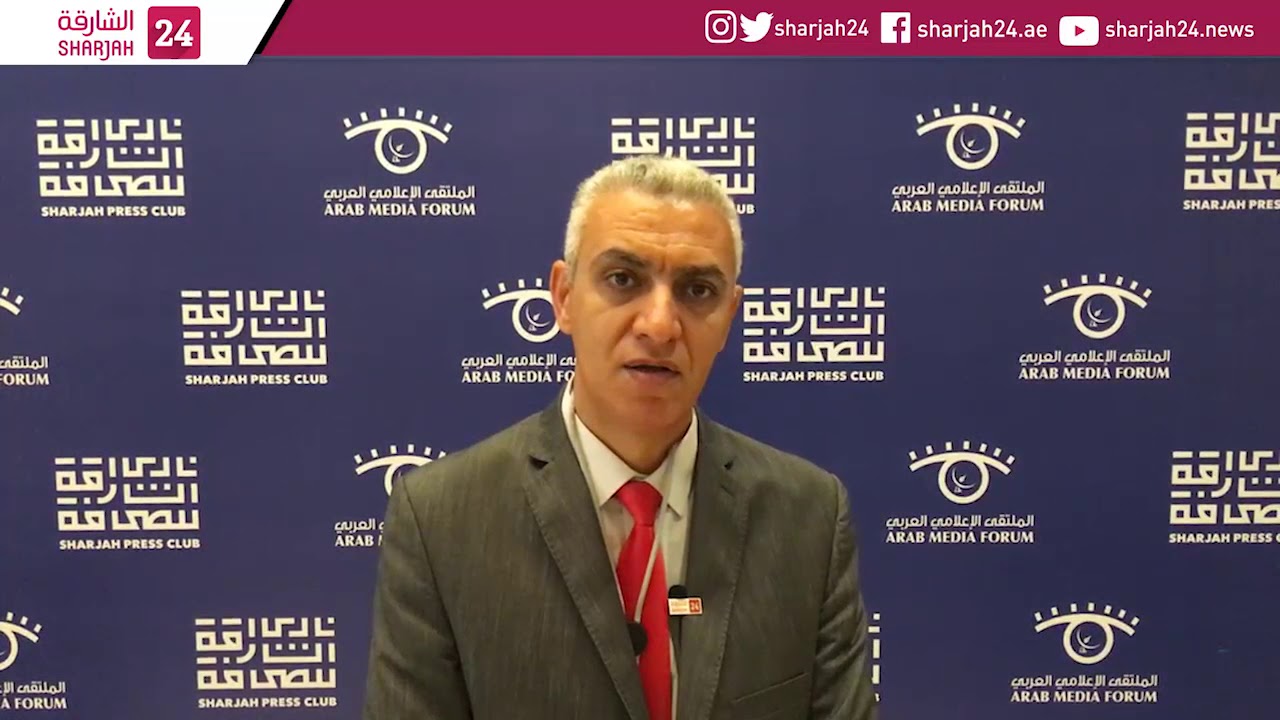 الدكتور حسين العموش مدير عام جريدة الدستور الأردنية يتحدث للشارقة