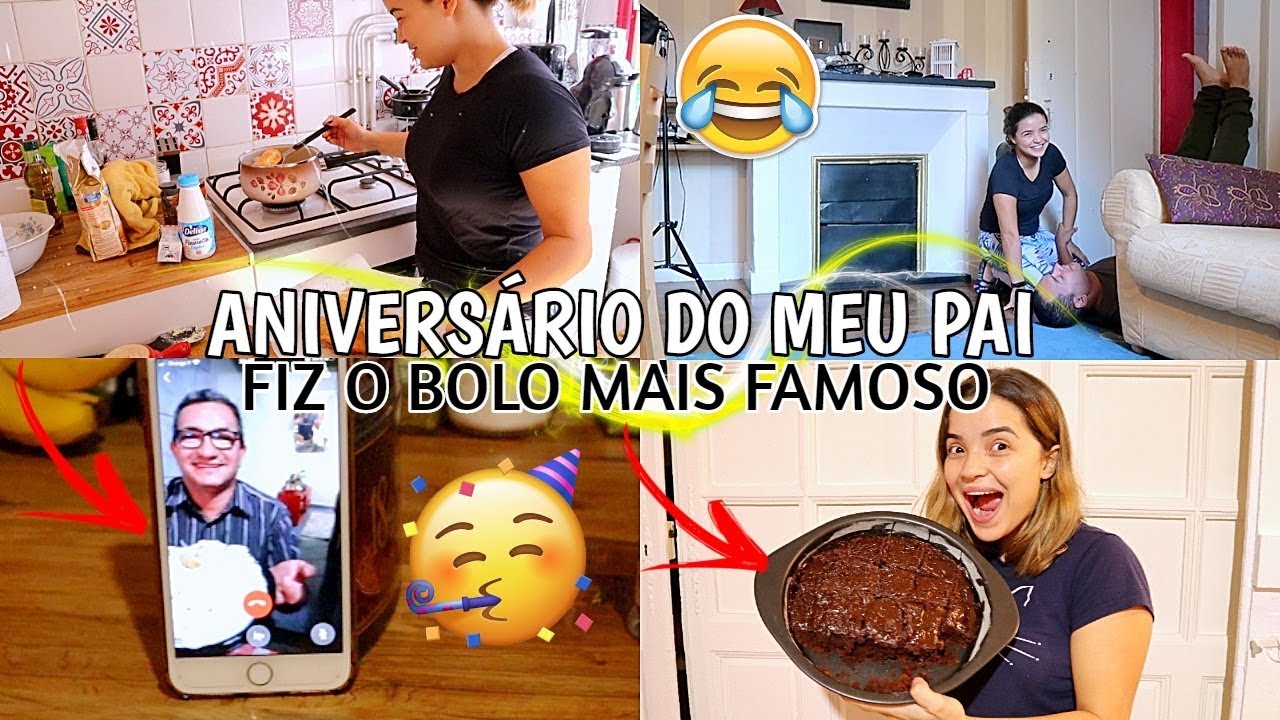 ANIVERSÁRIO DO MEU PAI, FIZ O BOLO DE CHOCOLATE MAIS FAMOSO DO YOUTUBE E MUITO MAIS ♥ - Bruna Paula