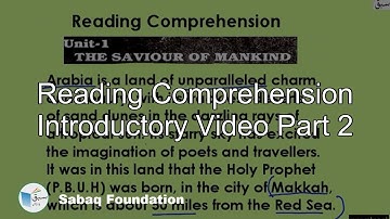 Reading Comprehension Introductory Video Part 2, English Lecture | Sabaq.pk